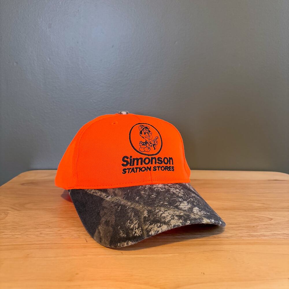 Simonson Station Stores Orange Camouflage Retro Adjustable Hat